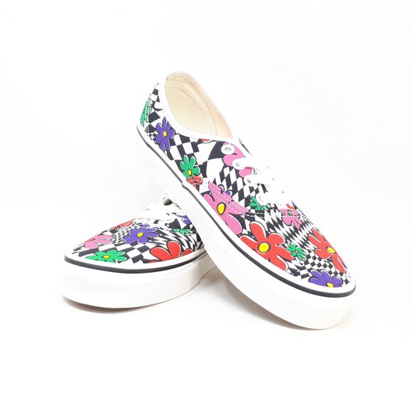 Vans Authentic Printed Floral Flower White Skate Casual Shoe Mens 5.5 / Womens 7 - Picture 9 of 12